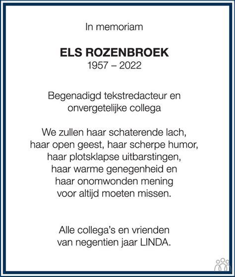 els rozenbroek volkskrant|Els (Hermina Janna) Rozenbroek